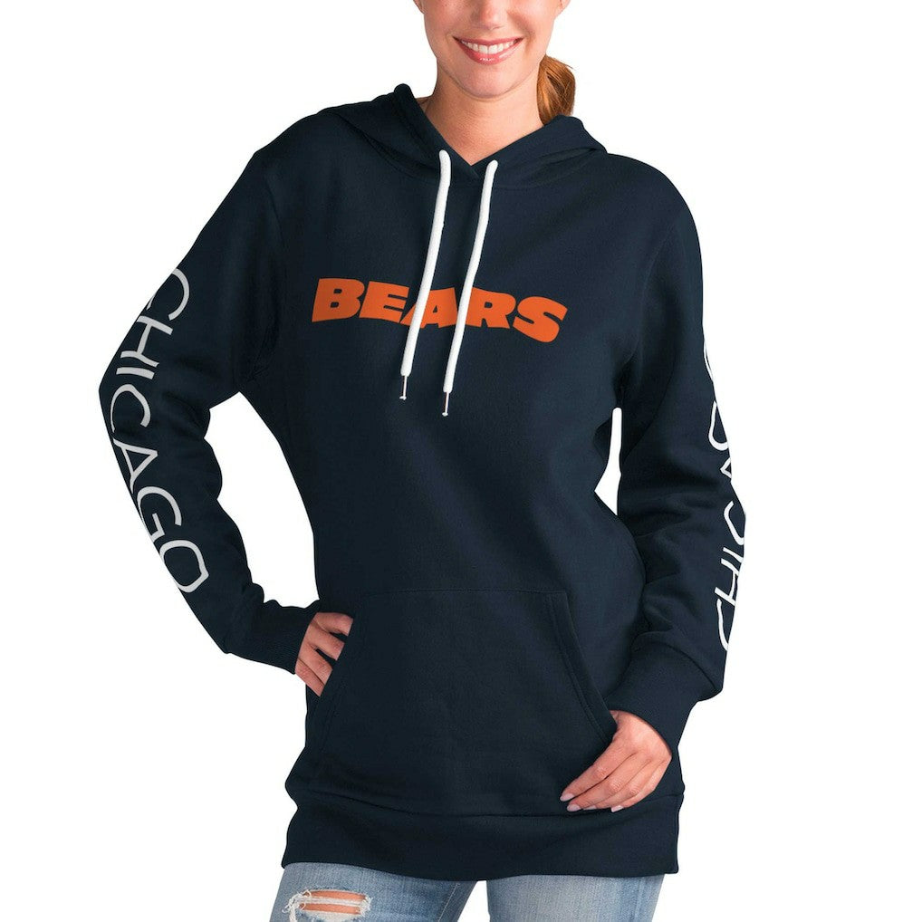 Chicago Bears G-III 4Her by Carl Banks Women's Extra Inning Pullover Hoodie - Navy for sale