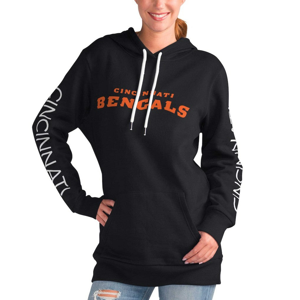 Cincinnati Bengals G-III 4Her by Carl Banks Women's Extra Inning Pullover Hoodie - Black discount
