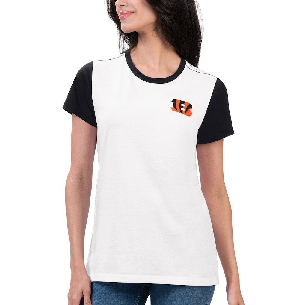 Cincinnati Bengals G-III 4Her by Carl Banks Women's Fashion Illustration T-Shirt - White/Black for sale
