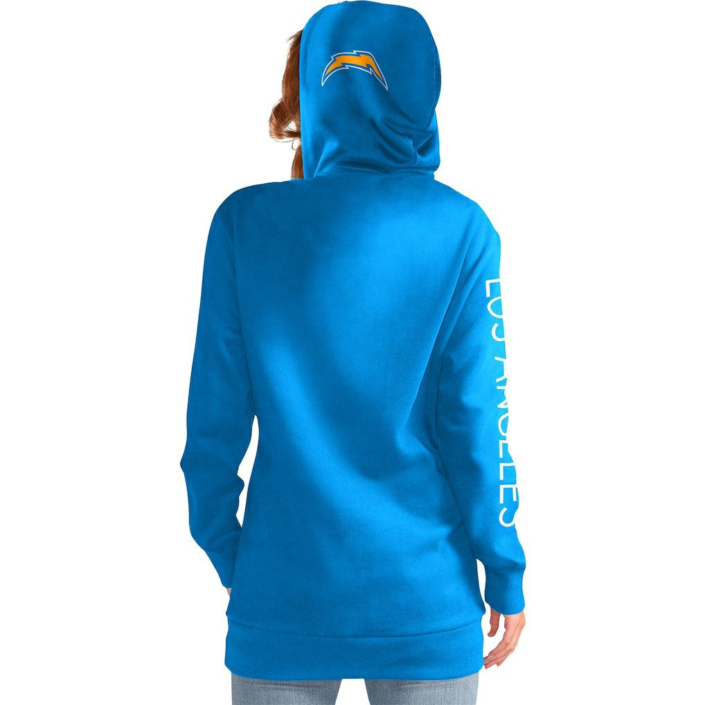 Los Angeles Chargers G-III 4Her by Carl Banks Women's Extra Inning Pullover Hoodie - Powder Blue sale
