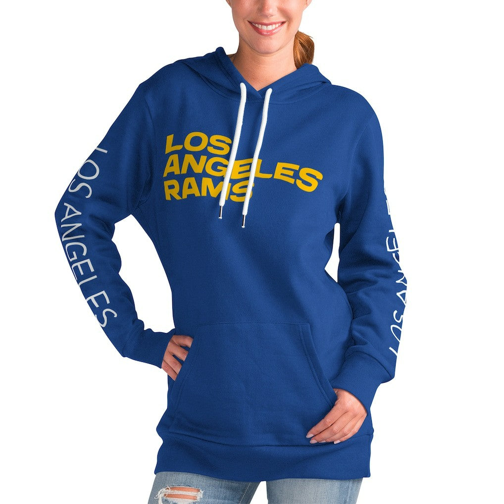 Los Angeles Rams G-III 4Her by Carl Banks Women's Extra Inning Pullover Hoodie - Royal discount