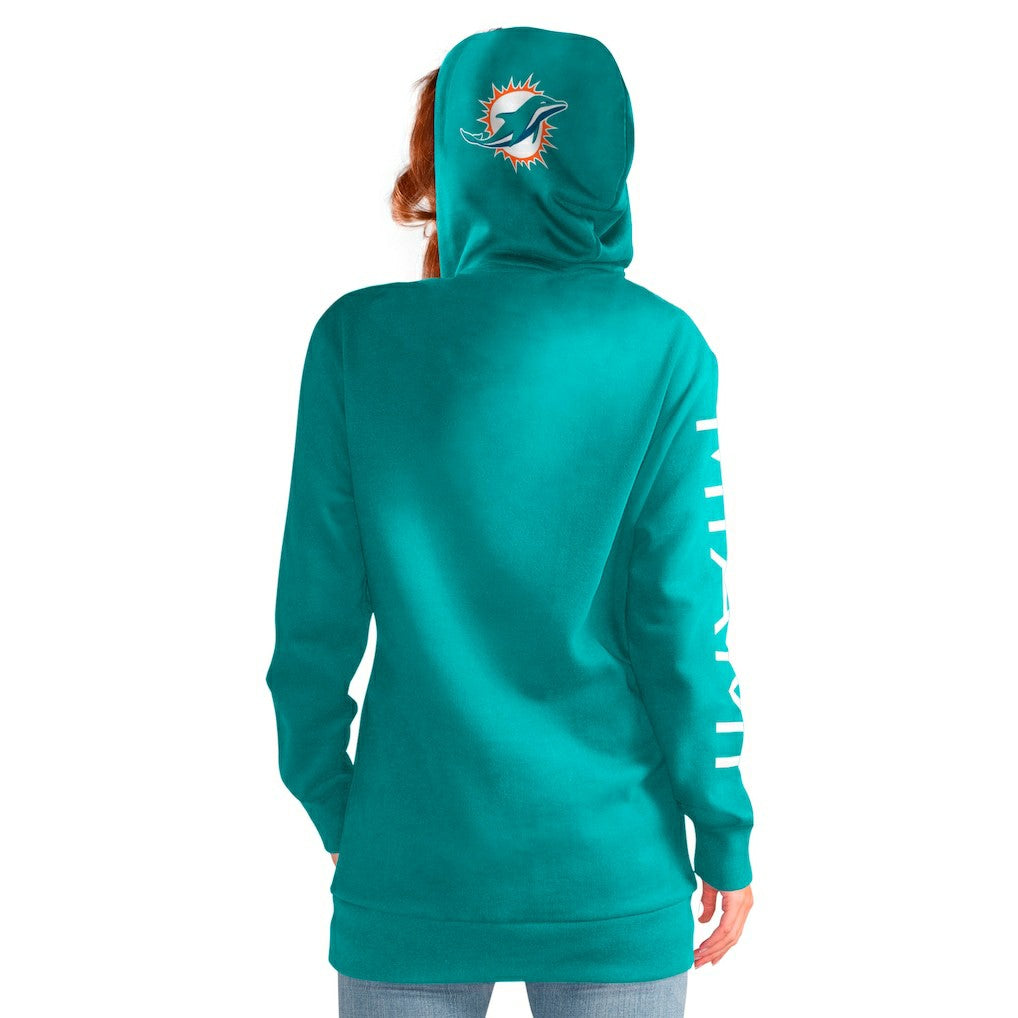 Miami Dolphins G-III 4Her by Carl Banks Women's Extra Inning Pullover Hoodie - Aqua cheap