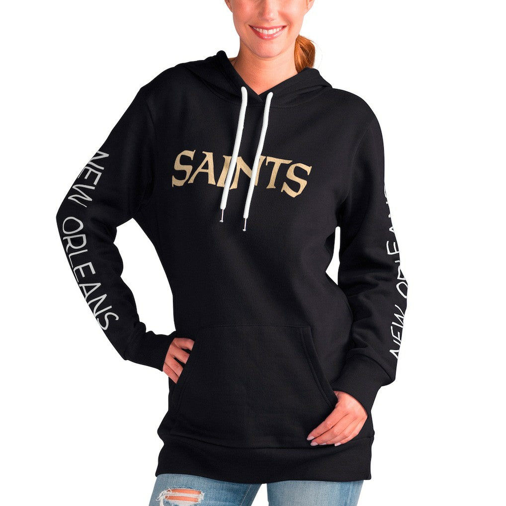 New Orleans Saints G-III 4Her by Carl Banks Women's Extra Inning Pullover Hoodie - Black outlet