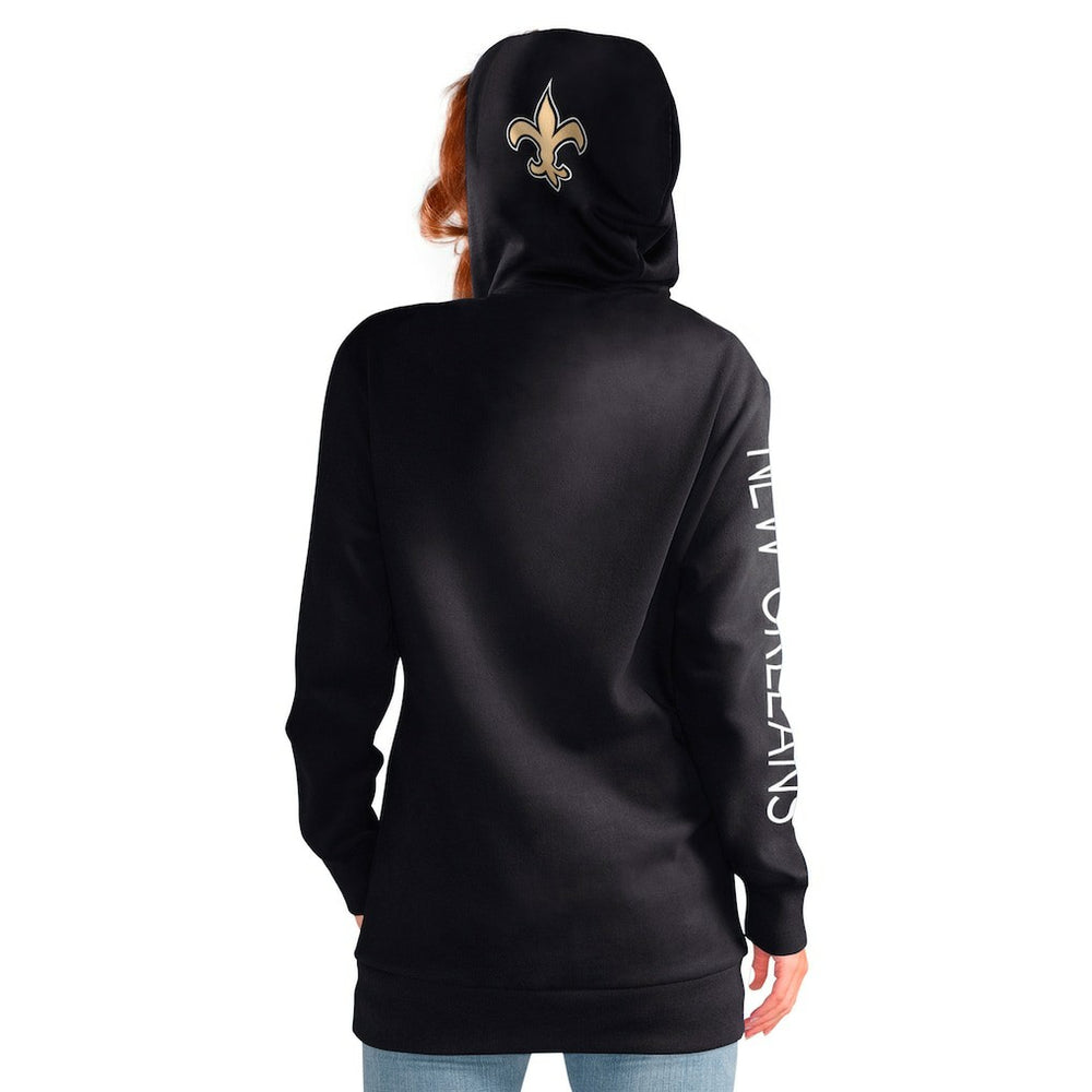 New Orleans Saints G-III 4Her by Carl Banks Women's Extra Inning Pullover Hoodie - Black outlet