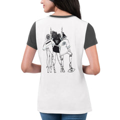 Las Vegas Raiders G-III 4Her by Carl Banks Women's Fashion Illustration T-Shirt - White/Black cheap