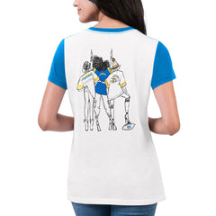 Los Angeles Chargers G-III 4Her by Carl Banks Women's Fashion Illustration T-Shirt - White/Powder Blue for sale