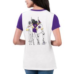 Minnesota Vikings G-III 4Her by Carl Banks Women's Fashion Illustration T-Shirt - White/Purple cheap