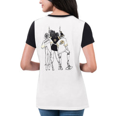 New Orleans Saints G-III 4Her by Carl Banks Women's Fashion Illustration T-Shirt - White/Black for sale