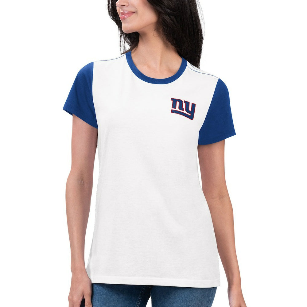 New York Giants G-III 4Her by Carl Banks Women's Fashion Illustration T-Shirt - White/Royal cheap