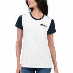 Seattle Seahawks G-III 4Her by Carl Banks Women's Fashion Illustration T-Shirt - White/College Navy on sale