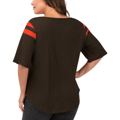 Cleveland Browns G-III 4Her by Carl Banks Women's Plus Size Linebacker T-Shirt - Brown on sale