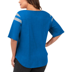 Detroit Lions G-III 4Her by Carl Banks Women's Plus Size Linebacker T-Shirt - Royal on sale