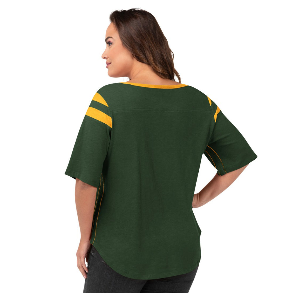 Green Bay Packers G-III 4Her by Carl Banks Women's Plus Size Linebacker T-Shirt - Green sale