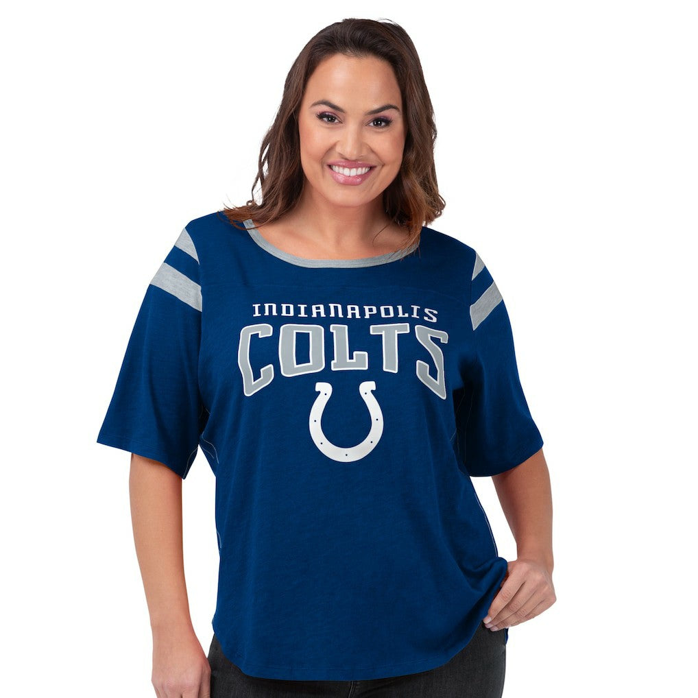 Indianapolis Colts G-III 4Her by Carl Banks Women's Plus Size Linebacker T-Shirt - Royal outlet