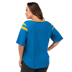 Los Angeles Chargers G-III 4Her by Carl Banks Women's Plus Size Linebacker T-Shirt - Light Blue cheap