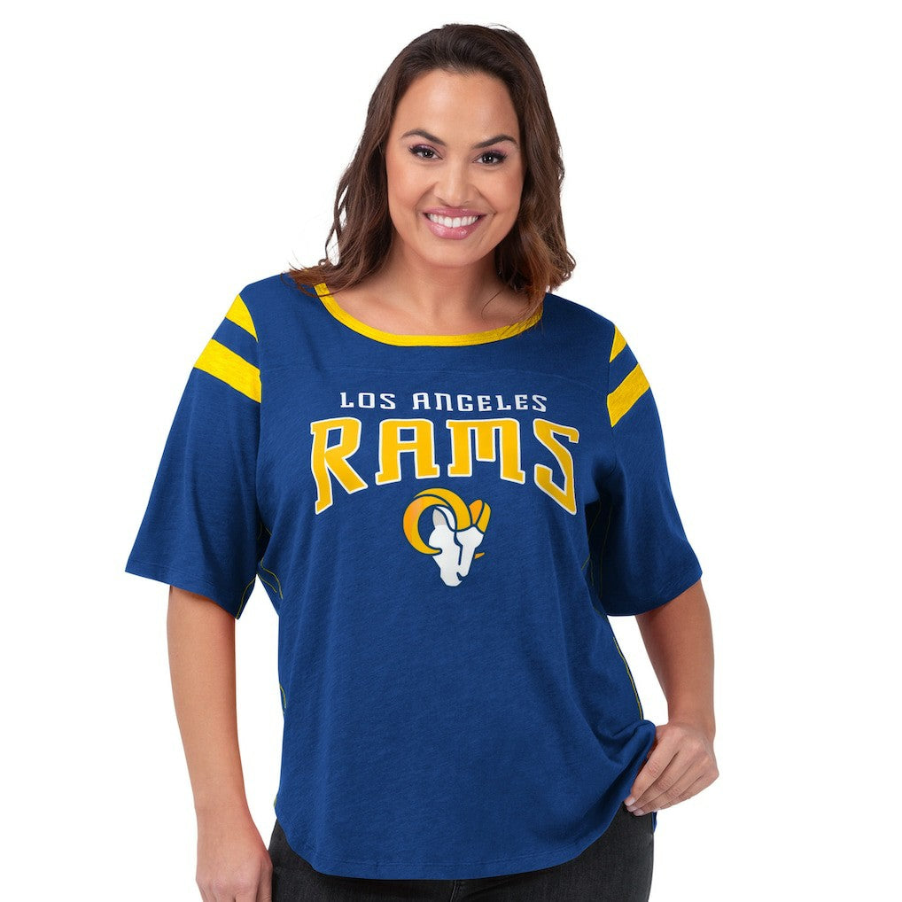Los Angeles Rams G-III 4Her by Carl Banks Women's Plus Size Linebacker T-Shirt - Royal cheap