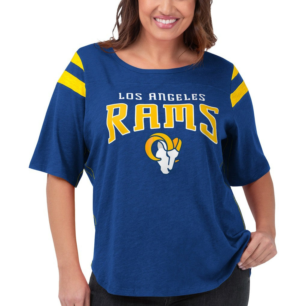 Los Angeles Rams G-III 4Her by Carl Banks Women's Plus Size Linebacker T-Shirt - Royal cheap