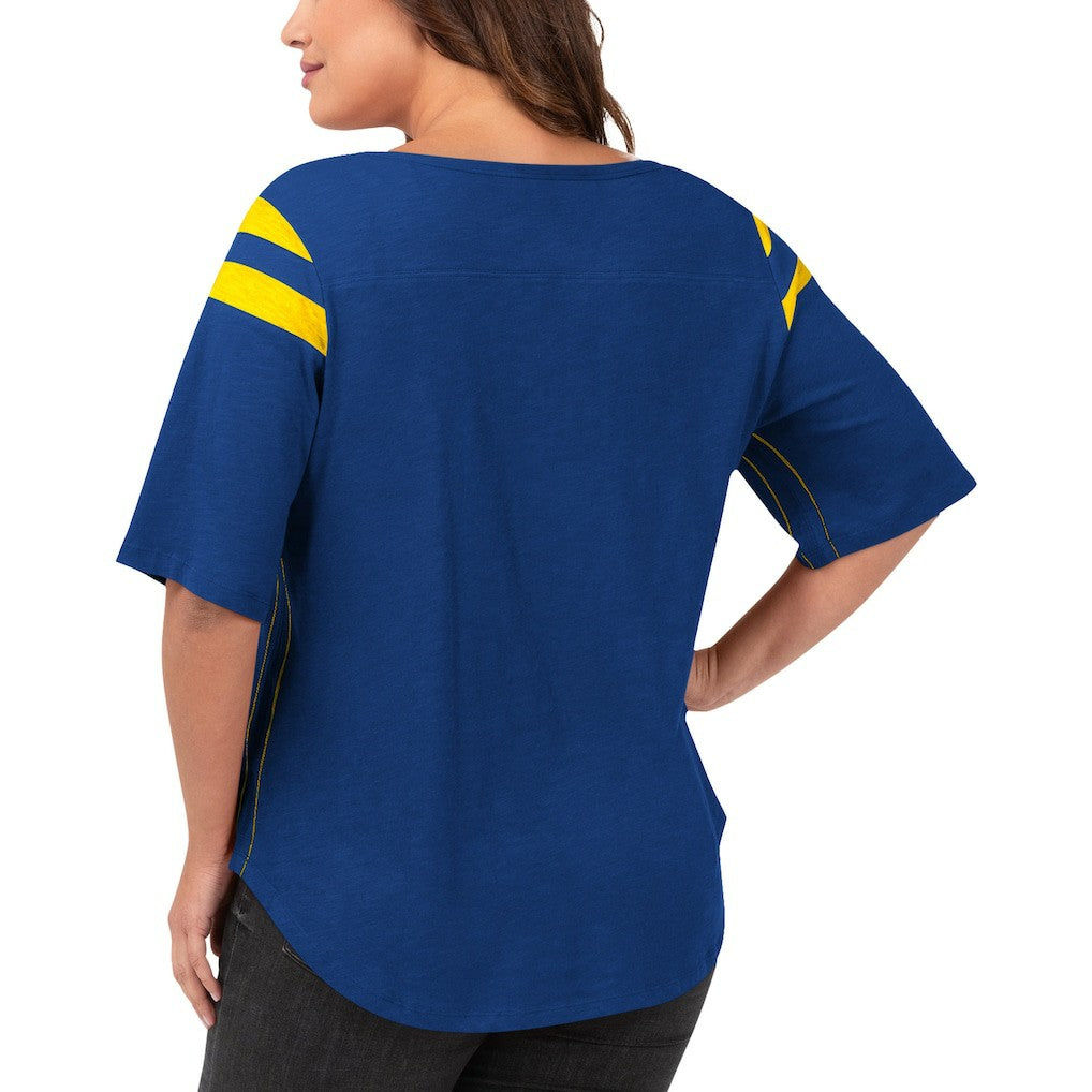 Los Angeles Rams G-III 4Her by Carl Banks Women's Plus Size Linebacker T-Shirt - Royal cheap