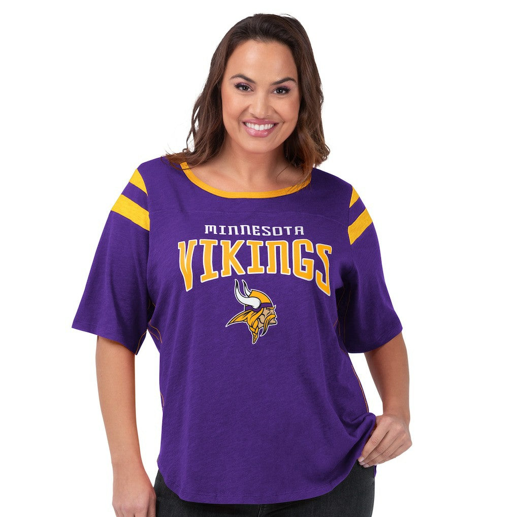 Minnesota Vikings G-III 4Her by Carl Banks Women's Plus Size Linebacker T-Shirt - Purple sale