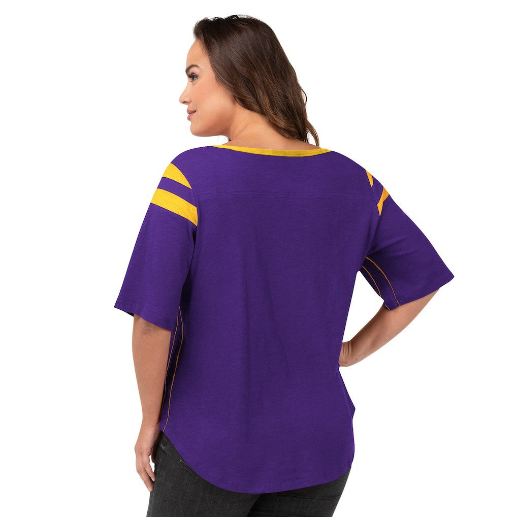 Minnesota Vikings G-III 4Her by Carl Banks Women's Plus Size Linebacker T-Shirt - Purple sale
