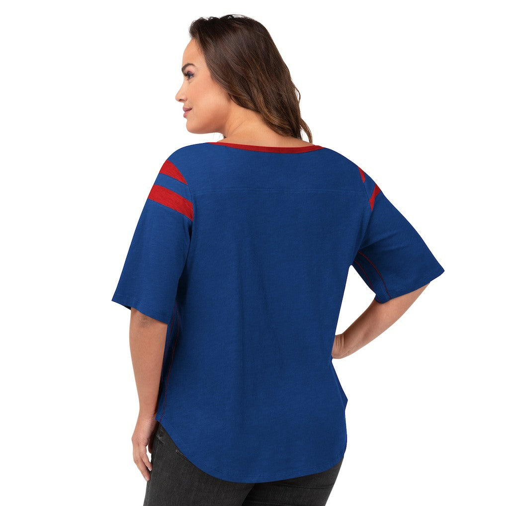 New York Giants G-III 4Her by Carl Banks Women's Plus Size Linebacker T-Shirt - Royal on sale
