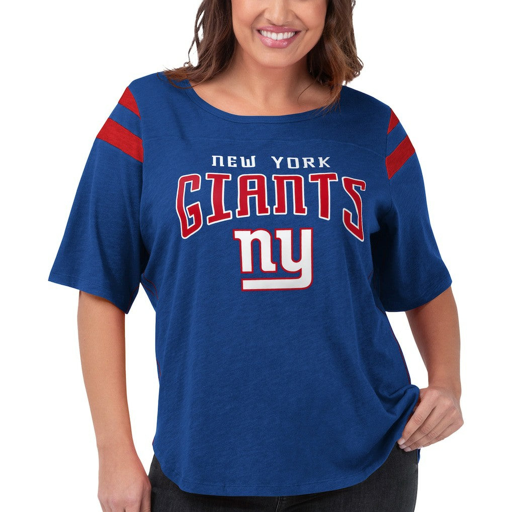 New York Giants G-III 4Her by Carl Banks Women's Plus Size Linebacker T-Shirt - Royal on sale