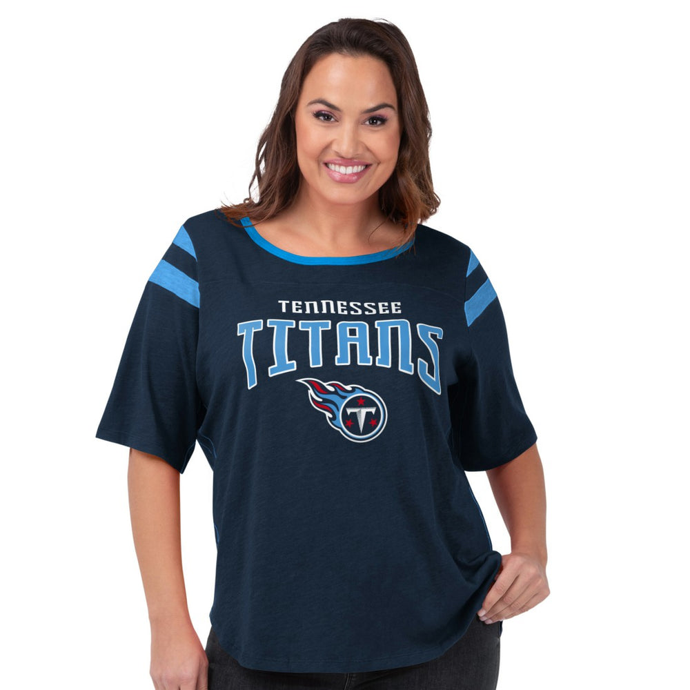 Tennessee Titans G-III 4Her by Carl Banks Women's Plus Size Linebacker T-Shirt - Navy outlet