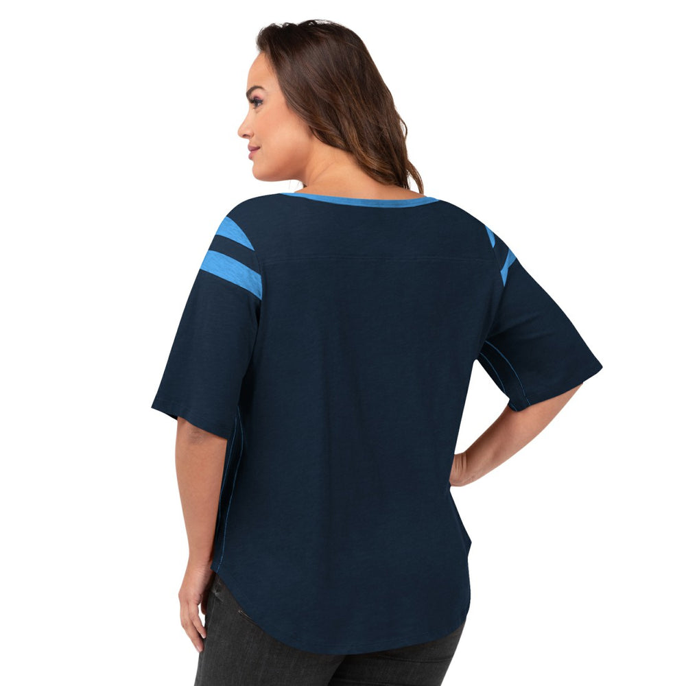 Tennessee Titans G-III 4Her by Carl Banks Women's Plus Size Linebacker T-Shirt - Navy outlet