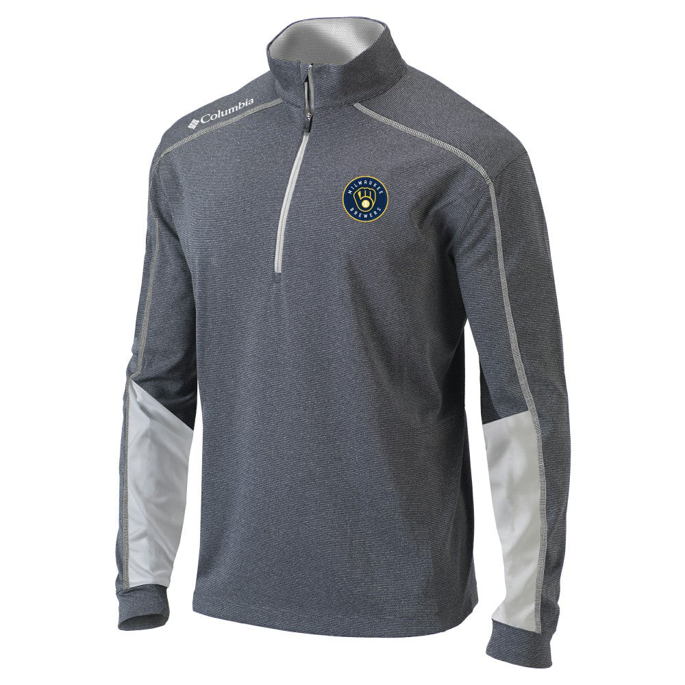Milwaukee Brewers Omni-Wick Shotgun 2.0 Quarter-Zip Pullover Top Charcoal/White