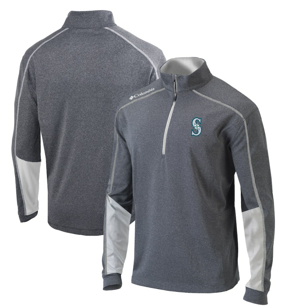 Seattle Mariners Omni-Wick Shotgun 2.0 Quarter-Zip Pullover Top Charcoal/White