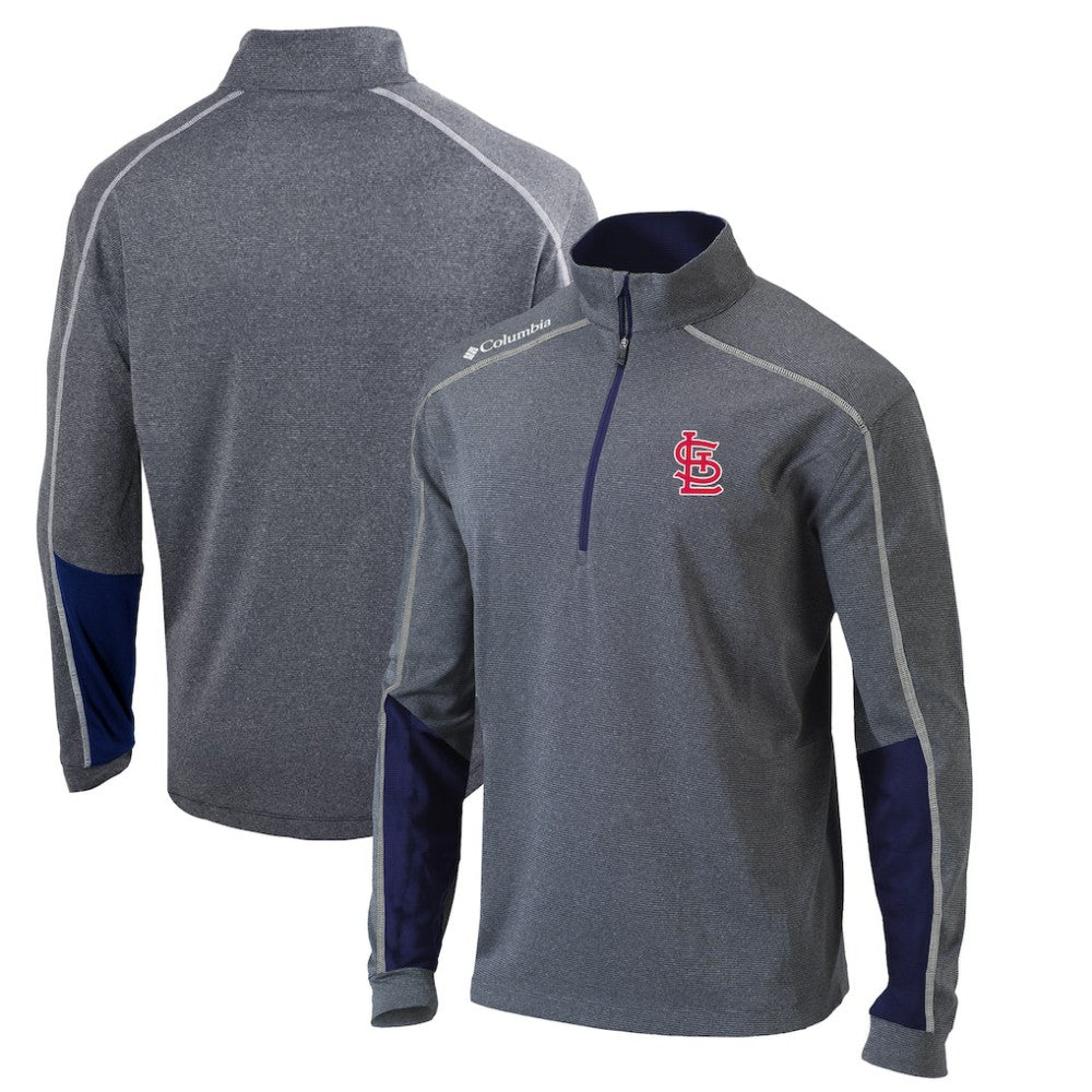 St. Louis Cardinals Omni-Wick Shotgun 2.0 Quarter-Zip Pullover Top Charcoal/Navy
