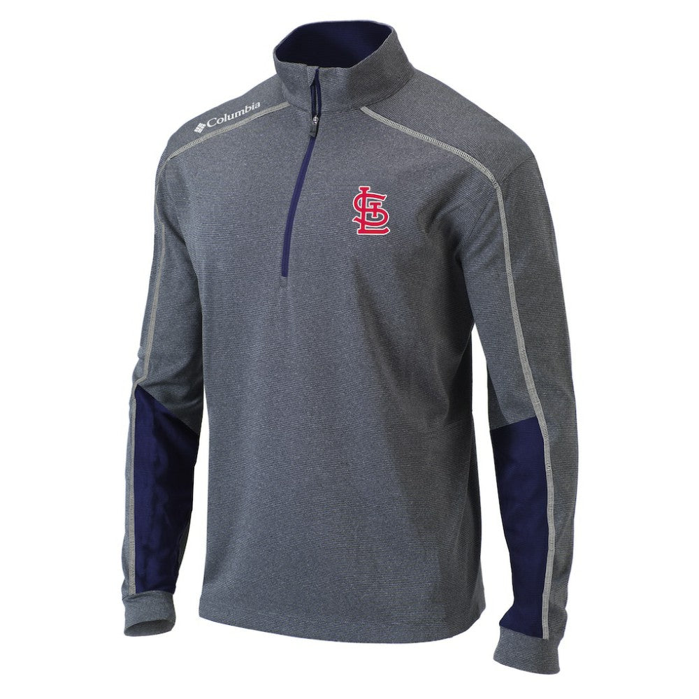 St. Louis Cardinals Omni-Wick Shotgun 2.0 Quarter-Zip Pullover Top Charcoal/Navy