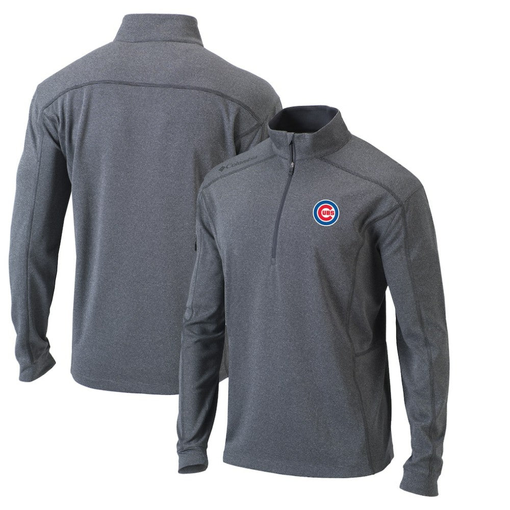 Chicago Cubs Omni-Wick Shotgun Quarter-Zip Pullover Top Heather Gray