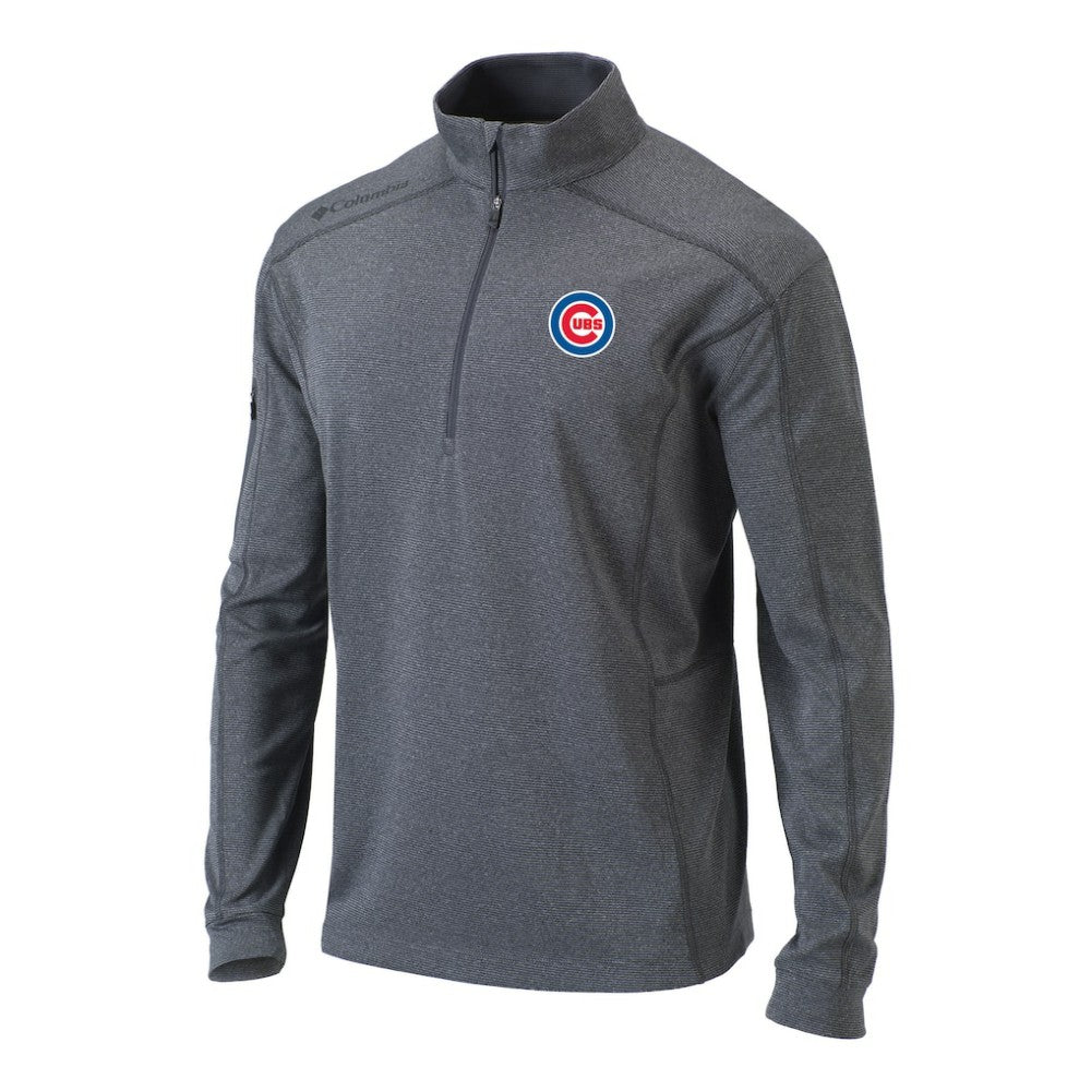 Chicago Cubs Omni-Wick Shotgun Quarter-Zip Pullover Top Heather Gray