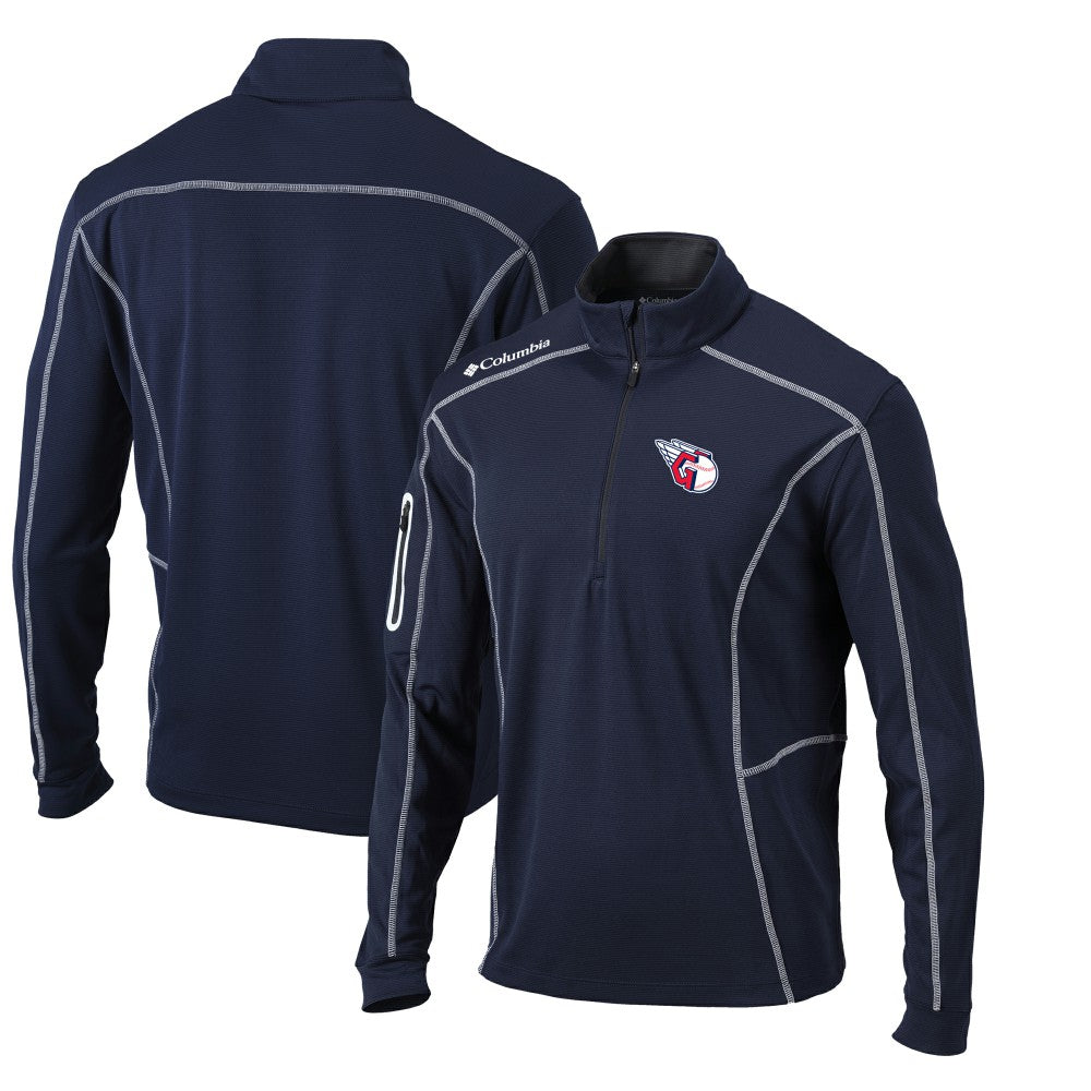 Cleveland Guardians Omni-Wick Shotgun Quarter-Zip Pullover Top Navy