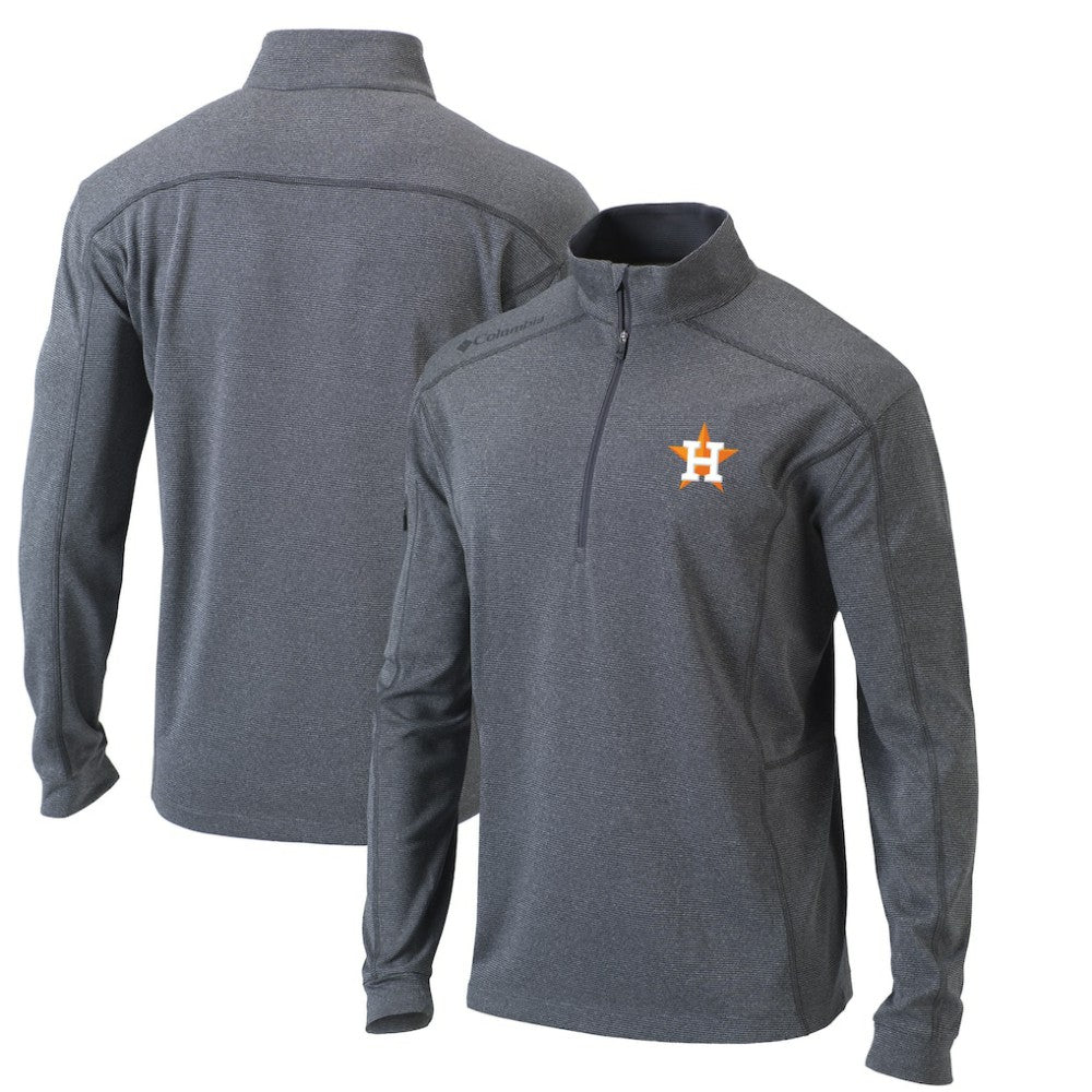 Houston Astros Omni-Wick Shotgun Quarter-Zip Pullover Top Heather Gray