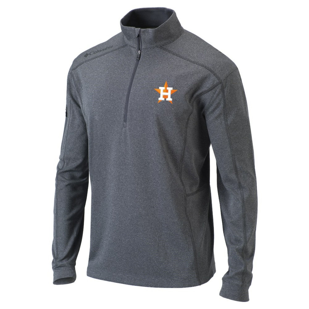 Houston Astros Omni-Wick Shotgun Quarter-Zip Pullover Top Heather Gray