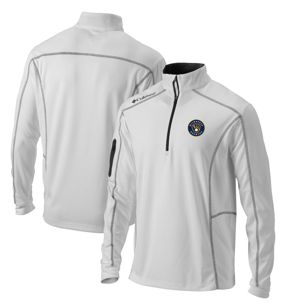 Milwaukee Brewers Omni-Wick Shotgun Quarter-Zip Pullover Top White