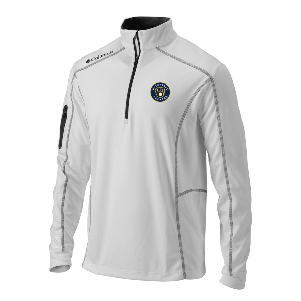 Milwaukee Brewers Omni-Wick Shotgun Quarter-Zip Pullover Top White