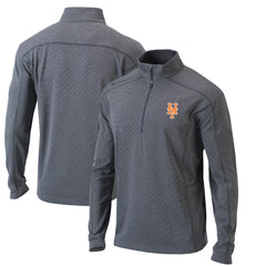 New York Mets Omni-Wick Shotgun Quarter-Zip Pullover Top Heather Gray