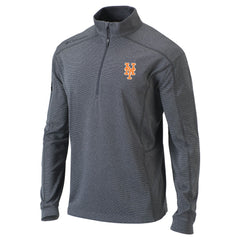 New York Mets Omni-Wick Shotgun Quarter-Zip Pullover Top Heather Gray