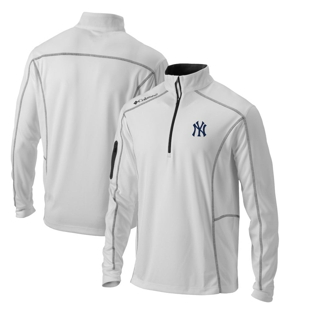 New York Yankees Omni-Wick Shotgun Quarter-Zip Pullover Top White