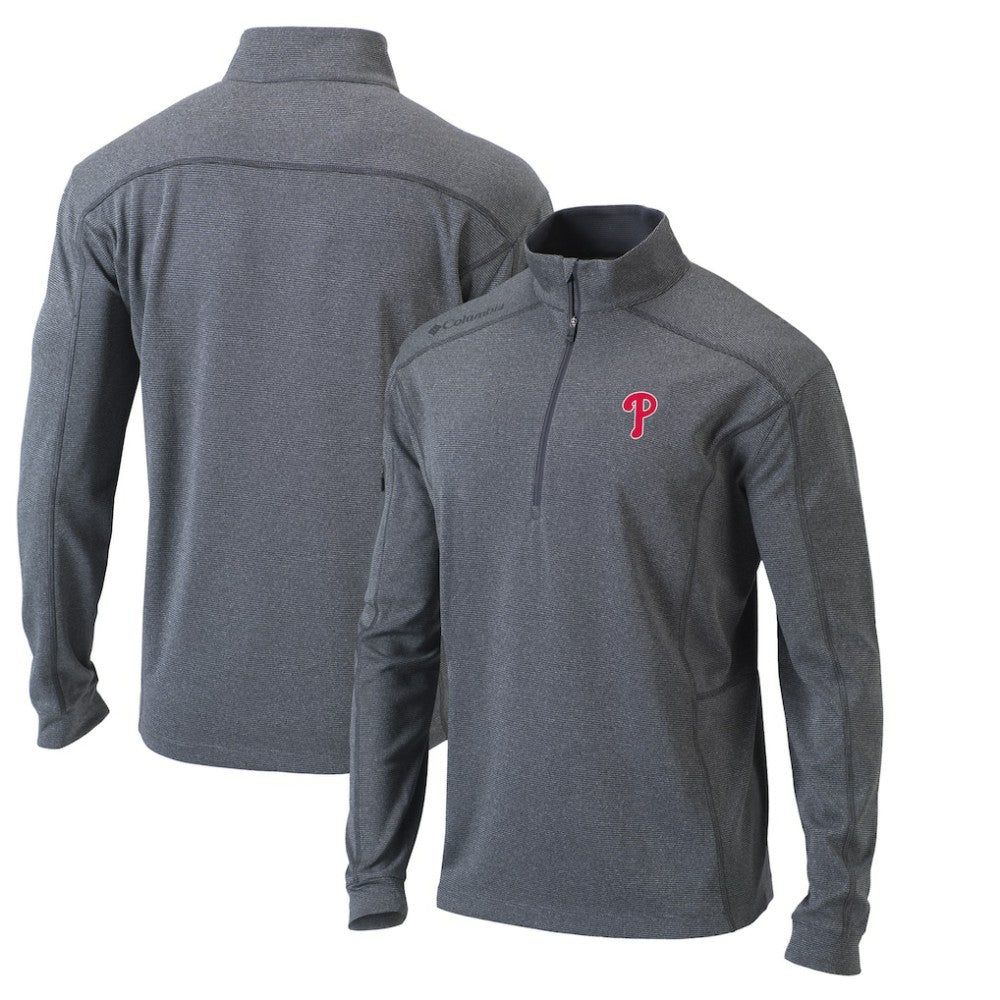 Philadelphia Phillies Omni-Wick Shotgun Quarter-Zip Pullover Top Heather Gray