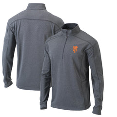 San Francisco Giants Omni-Wick Shotgun Quarter-Zip Pullover Top Heather Gray