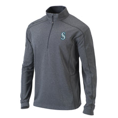 Seattle Mariners Omni-Wick Shotgun Quarter-Zip Pullover Top Heather Gray