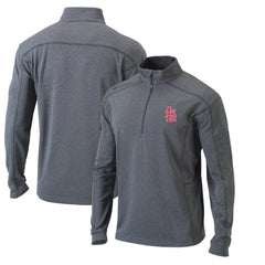 St. Louis Cardinals Omni-Wick Shotgun Quarter-Zip Pullover Top Heather Gray