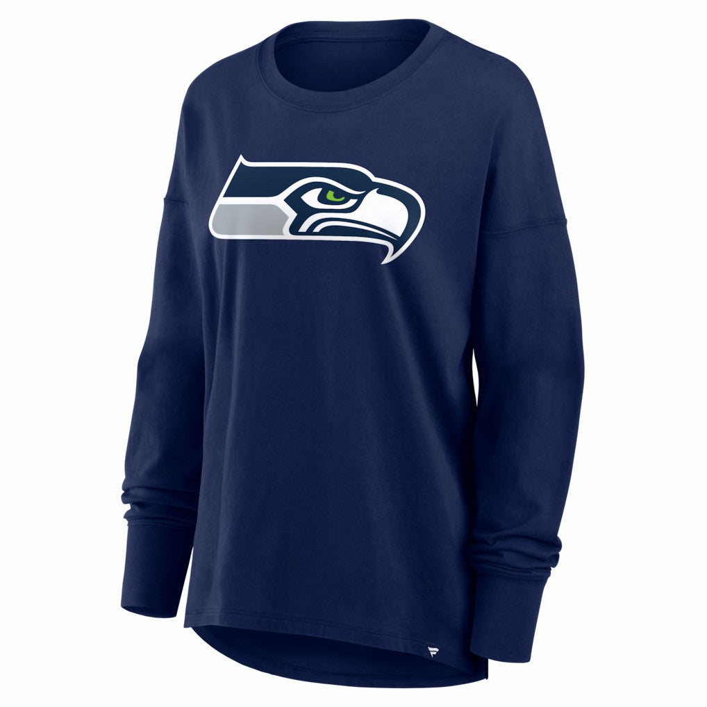 Seattle Seahawks Women's Essential Long Sleeve T-Shirt - College Navy cheap