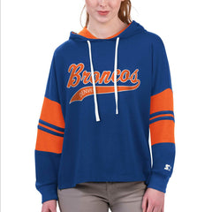 Denver Broncos Starter Women's Bump And Run Long Sleeve Hoodie T-Shirt - Royal for sale