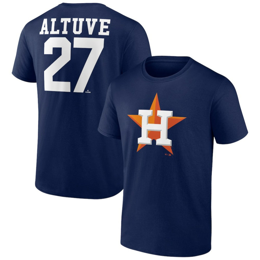 Jose Altuve Houston Astros Player Icon Name & Number T-Shirt Navy