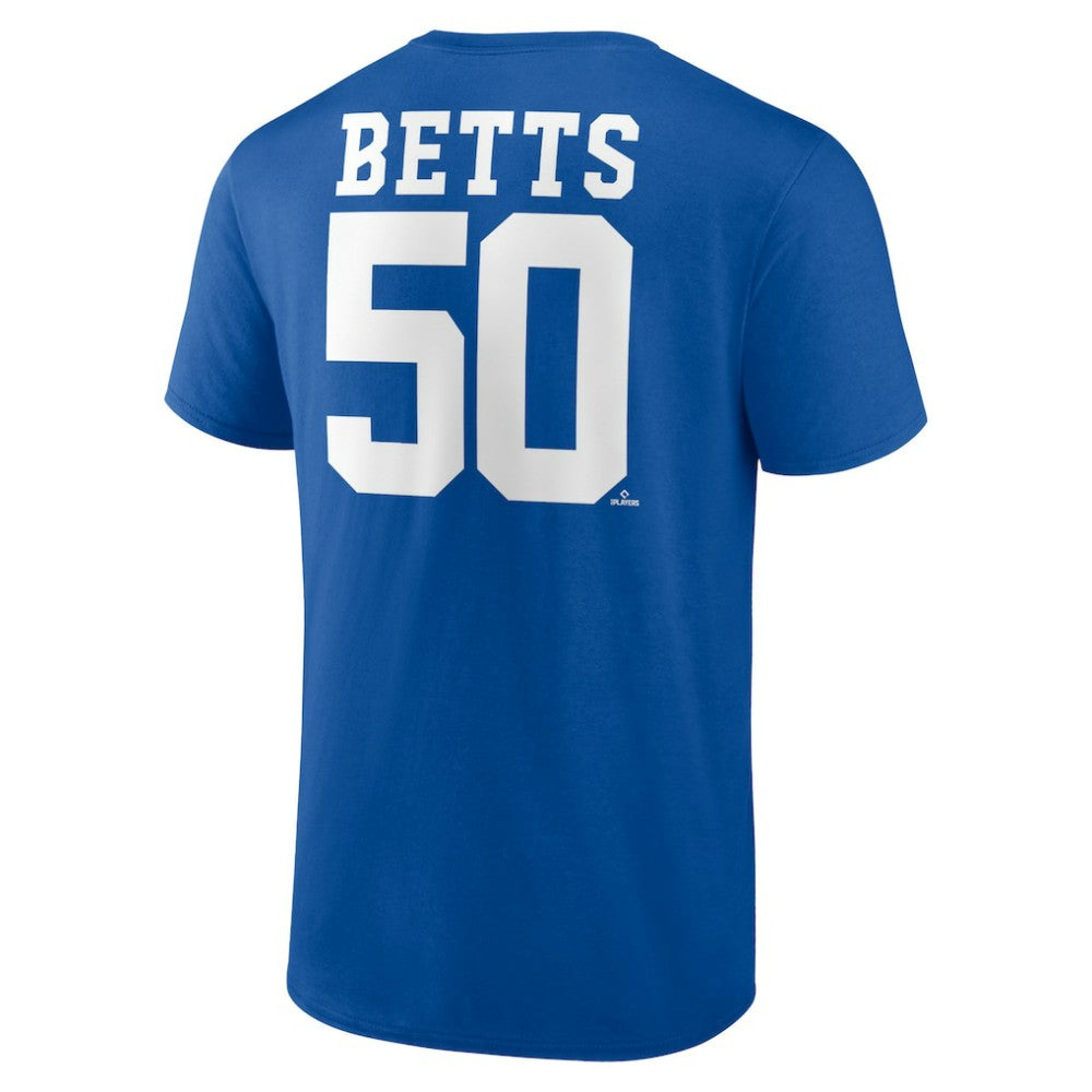 Mookie Betts Los Angeles Dodgers Player Icon Name & Number T-Shirt Royal
